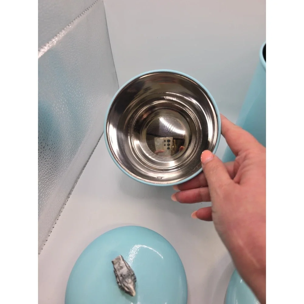 Old Dutch 2 Piece Lauren Bluebird Canister Set Robin Egg Blue Modern